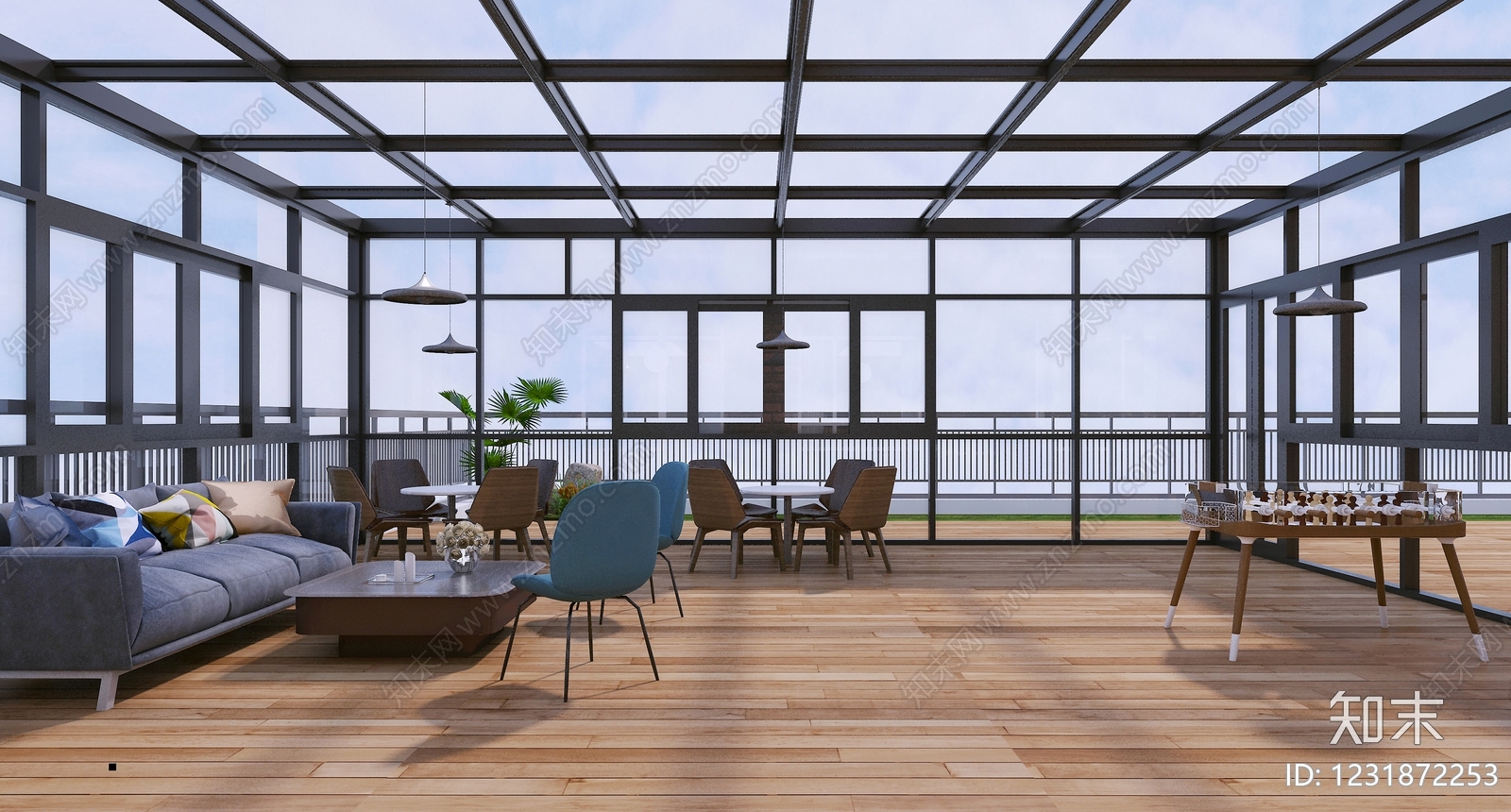 现代休息区3D模型下载【ID:1231872253】