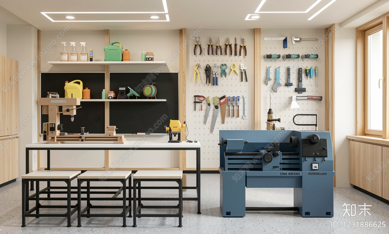 原木风手工坊SU模型下载【ID:1231886625】