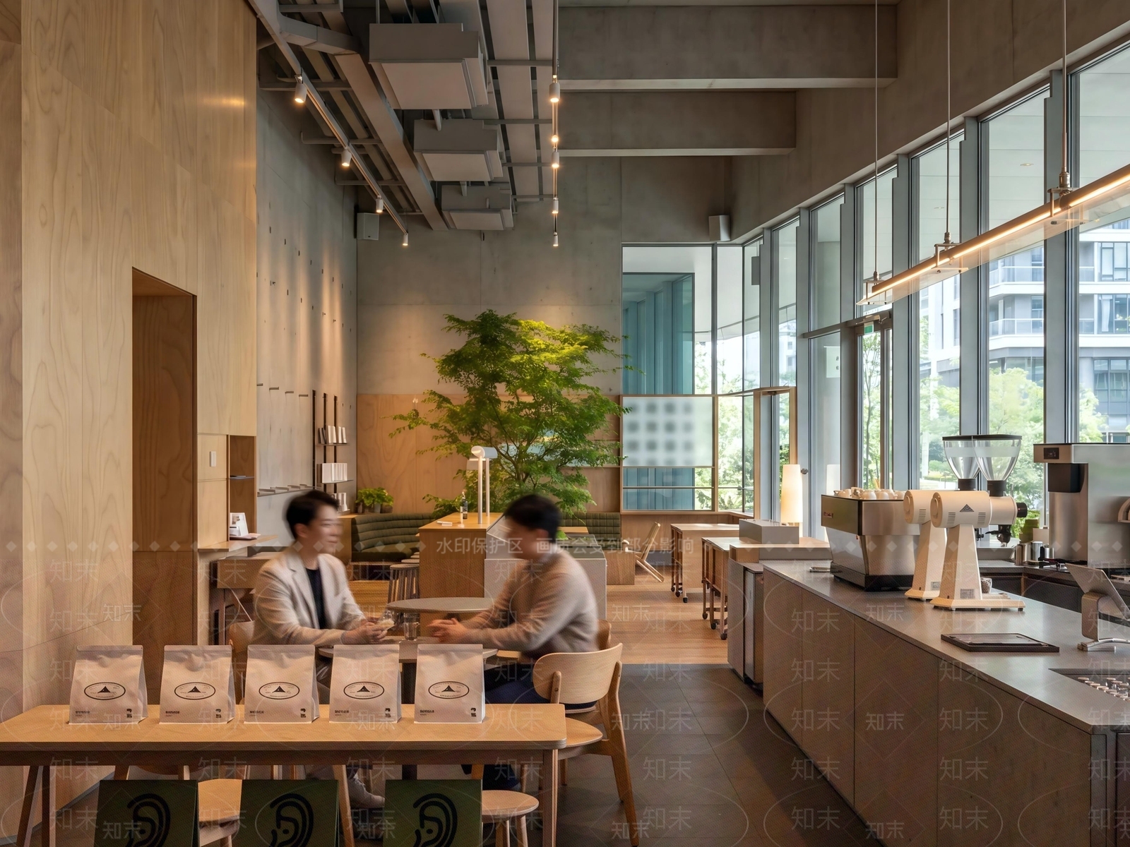 原木风咖啡厅SU模型下载【ID:1231898384】