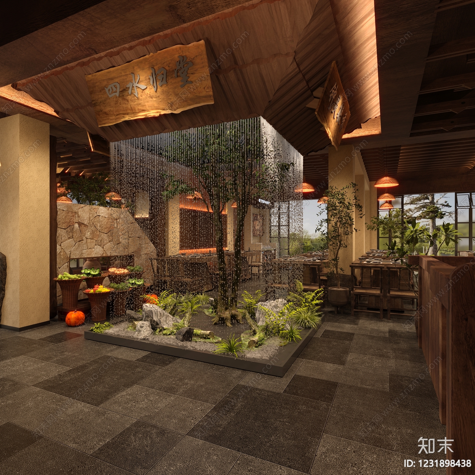 新中式火锅店3D模型下载【ID:1231898438】
