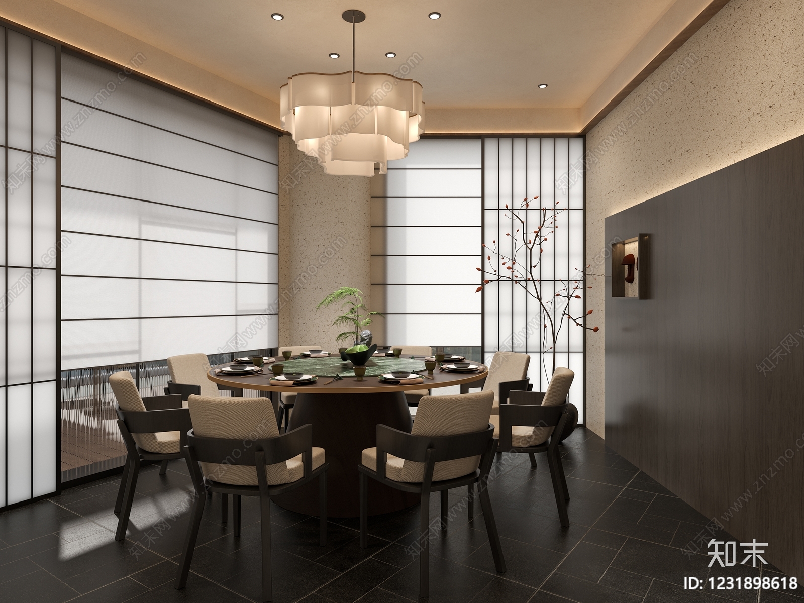 新中式包厢3D模型下载【ID:1231898618】