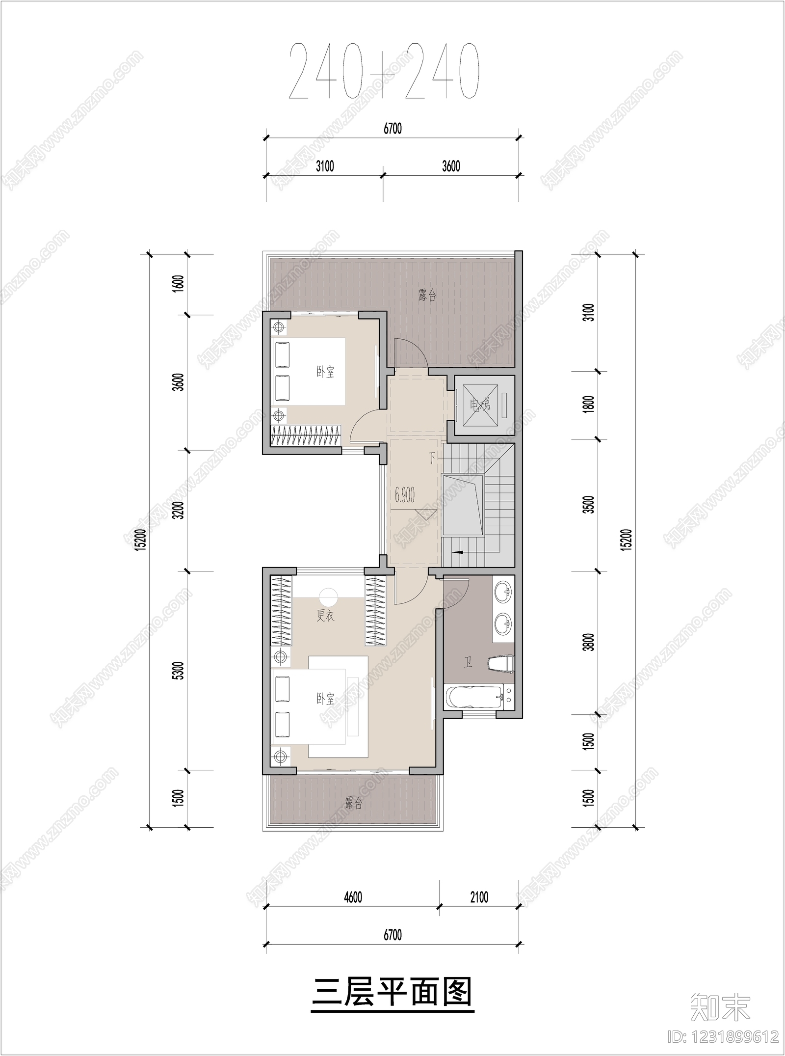 别墅建筑cad施工图下载【ID:1231899612】