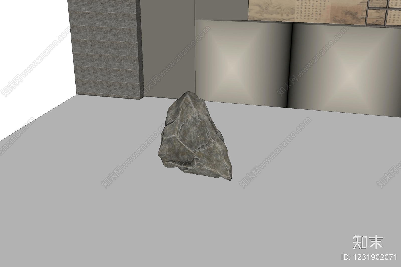 新中式景观石SU模型下载【ID:1231902071】