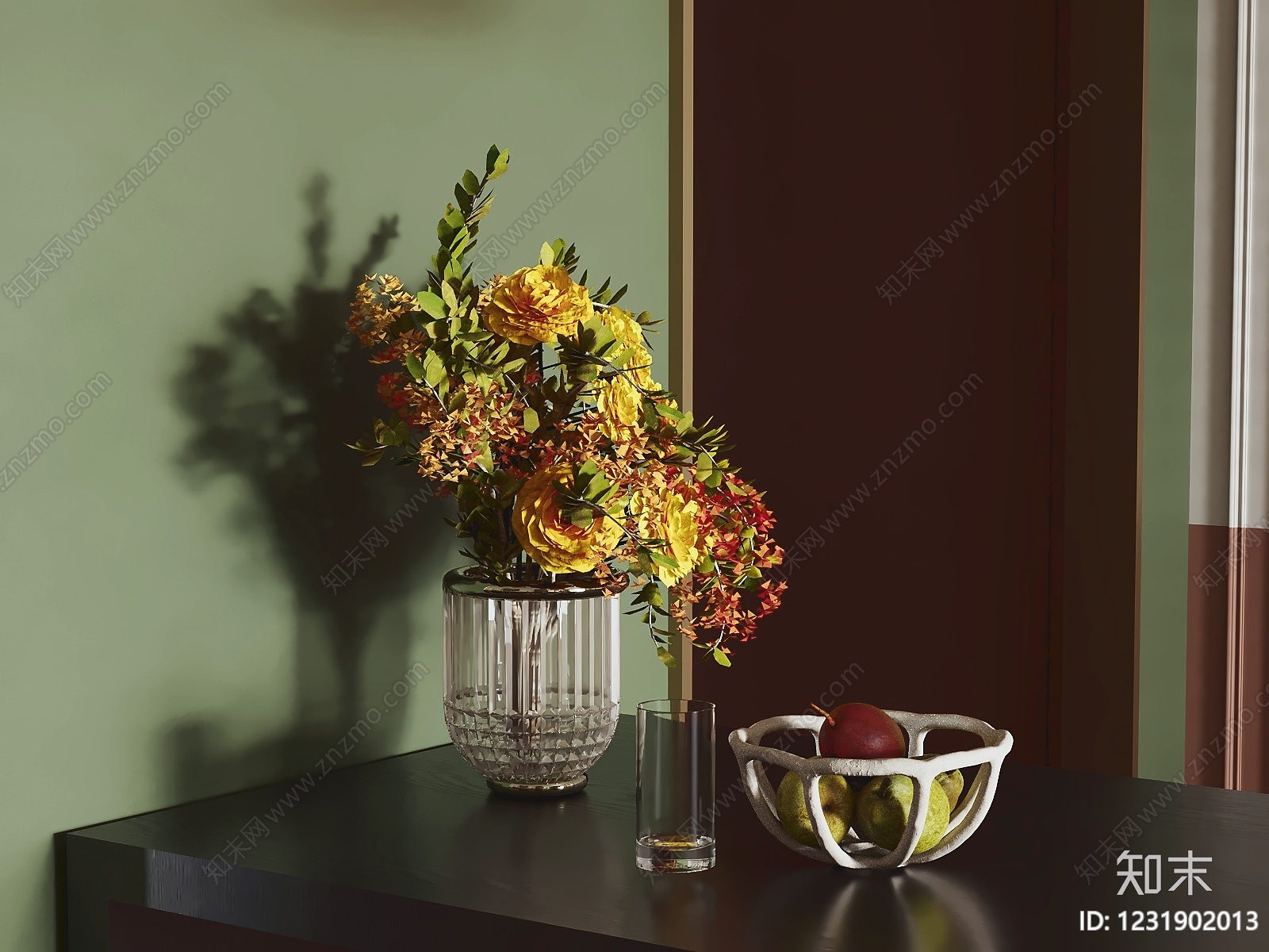 轻奢花艺3D模型下载【ID:1231902013】