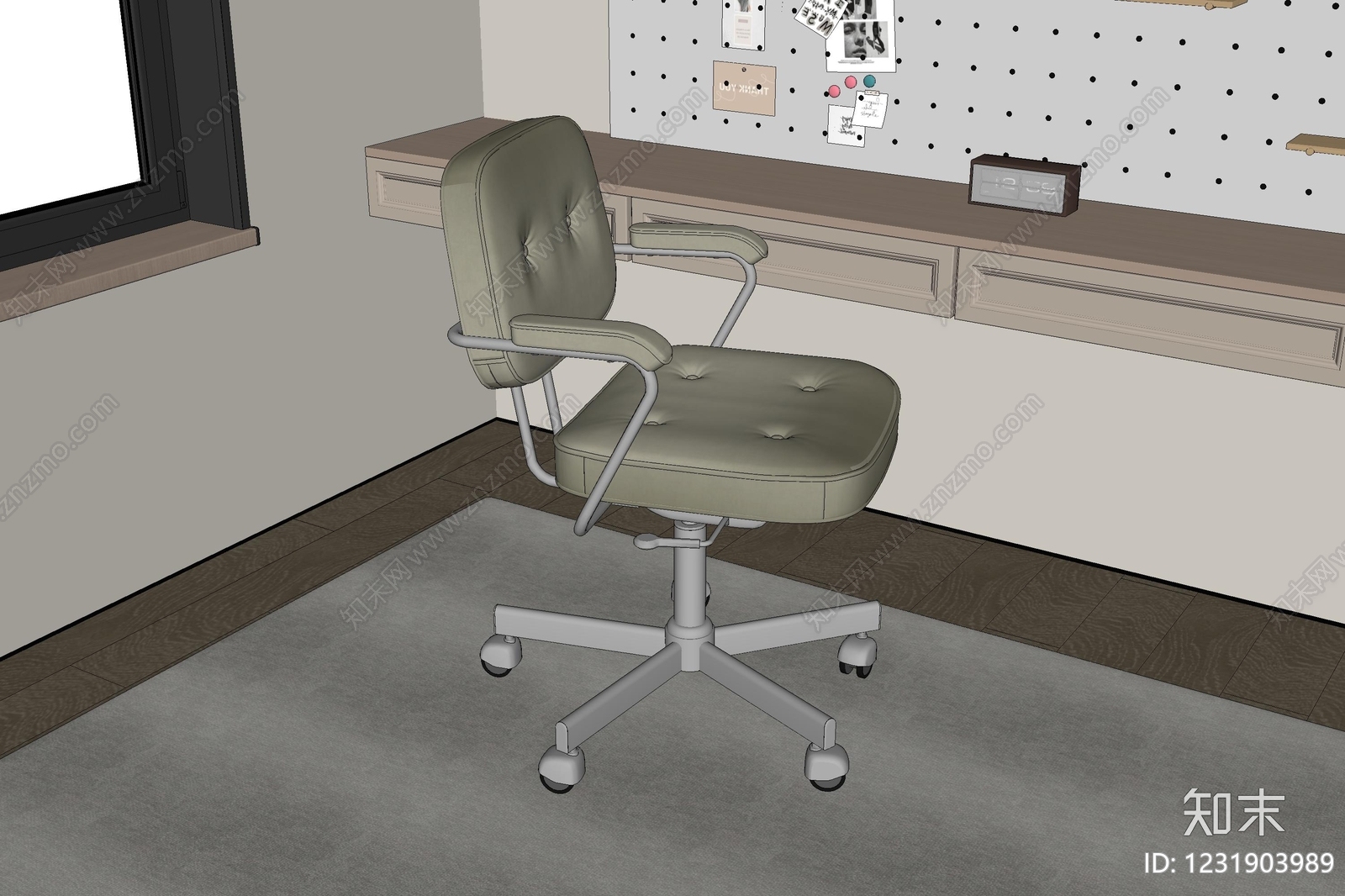 中古风办公椅SU模型下载【ID:1231903989】