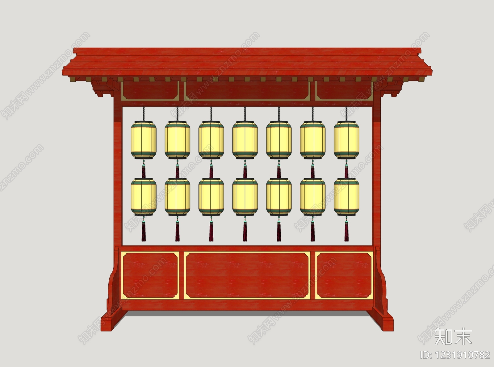 中式元宵灯会SU模型下载【ID:1231910782】