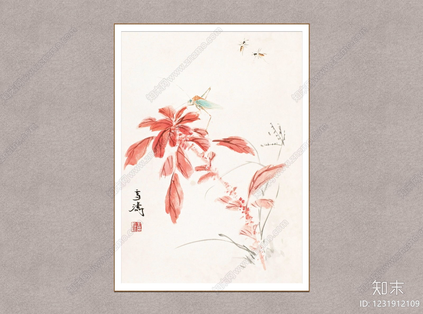 中式挂画SU模型下载【ID:1231912109】