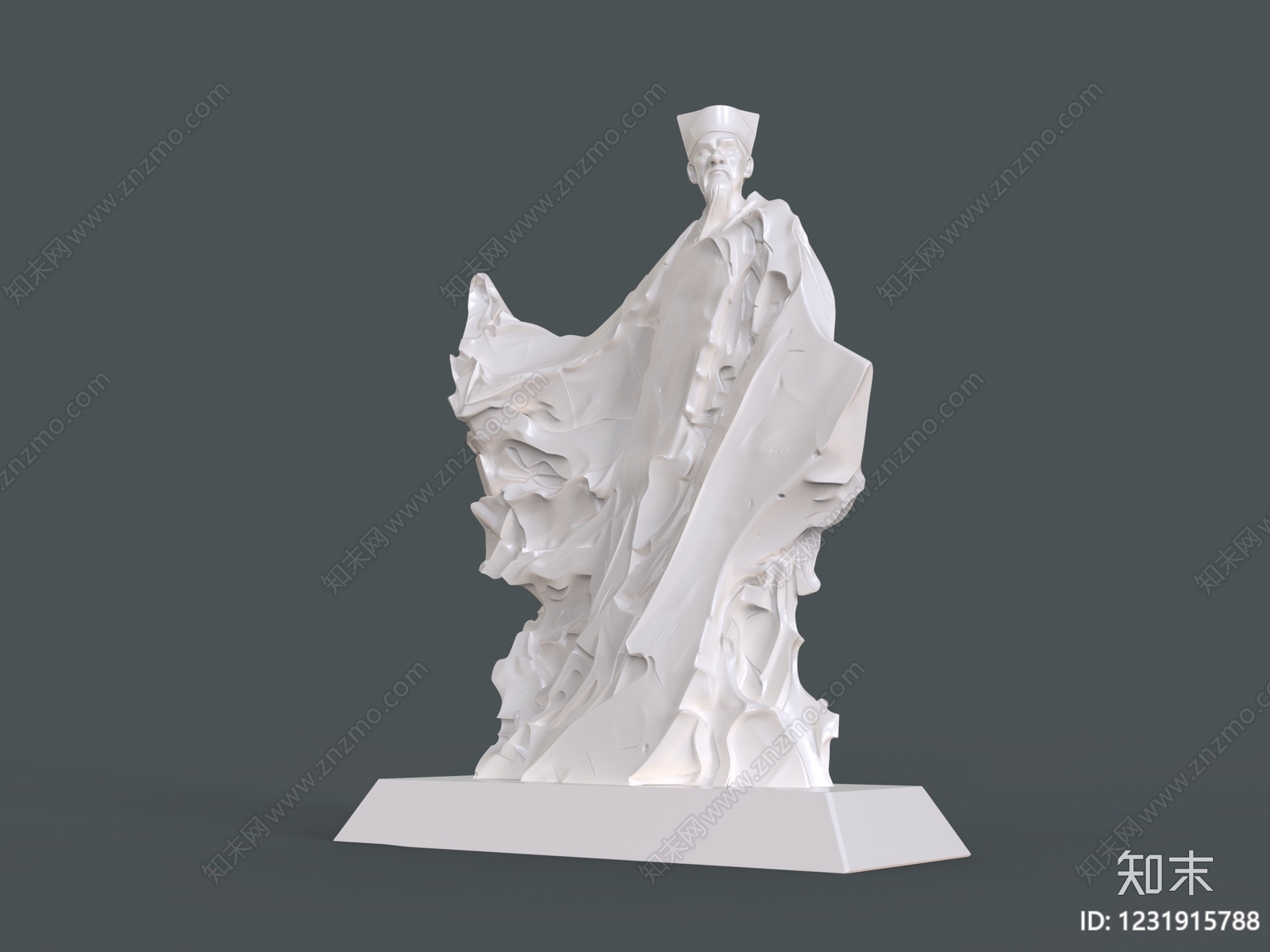 新中式雕塑摆件3D模型下载【ID:1231915788】