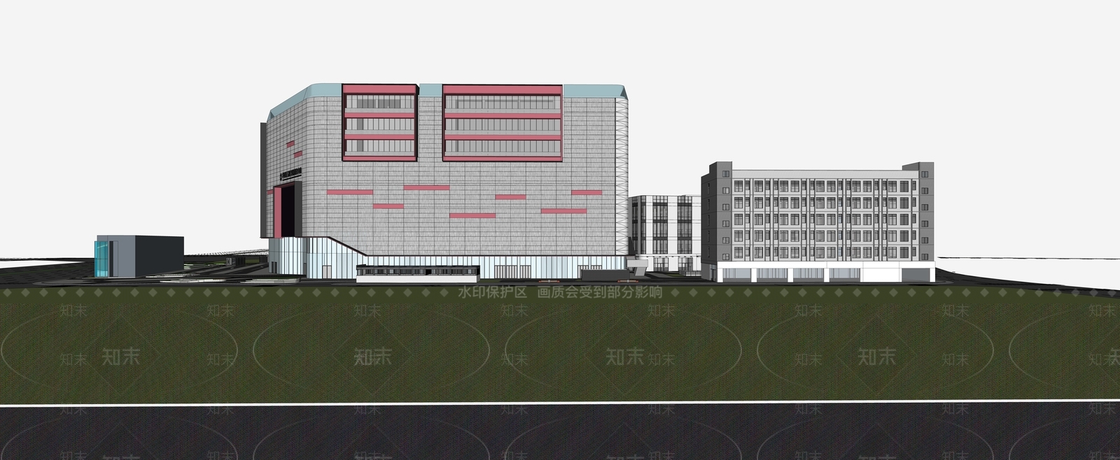 现代主义商业综合体SU模型下载【ID:1231916515】