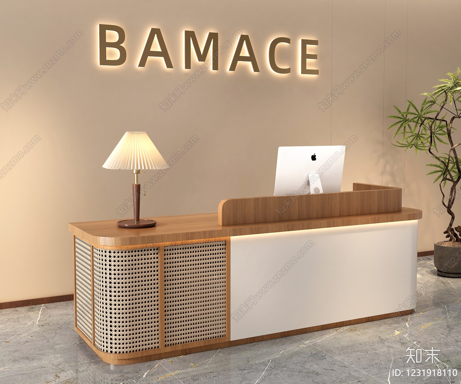 原木风前台3D模型下载【ID:1231918110】