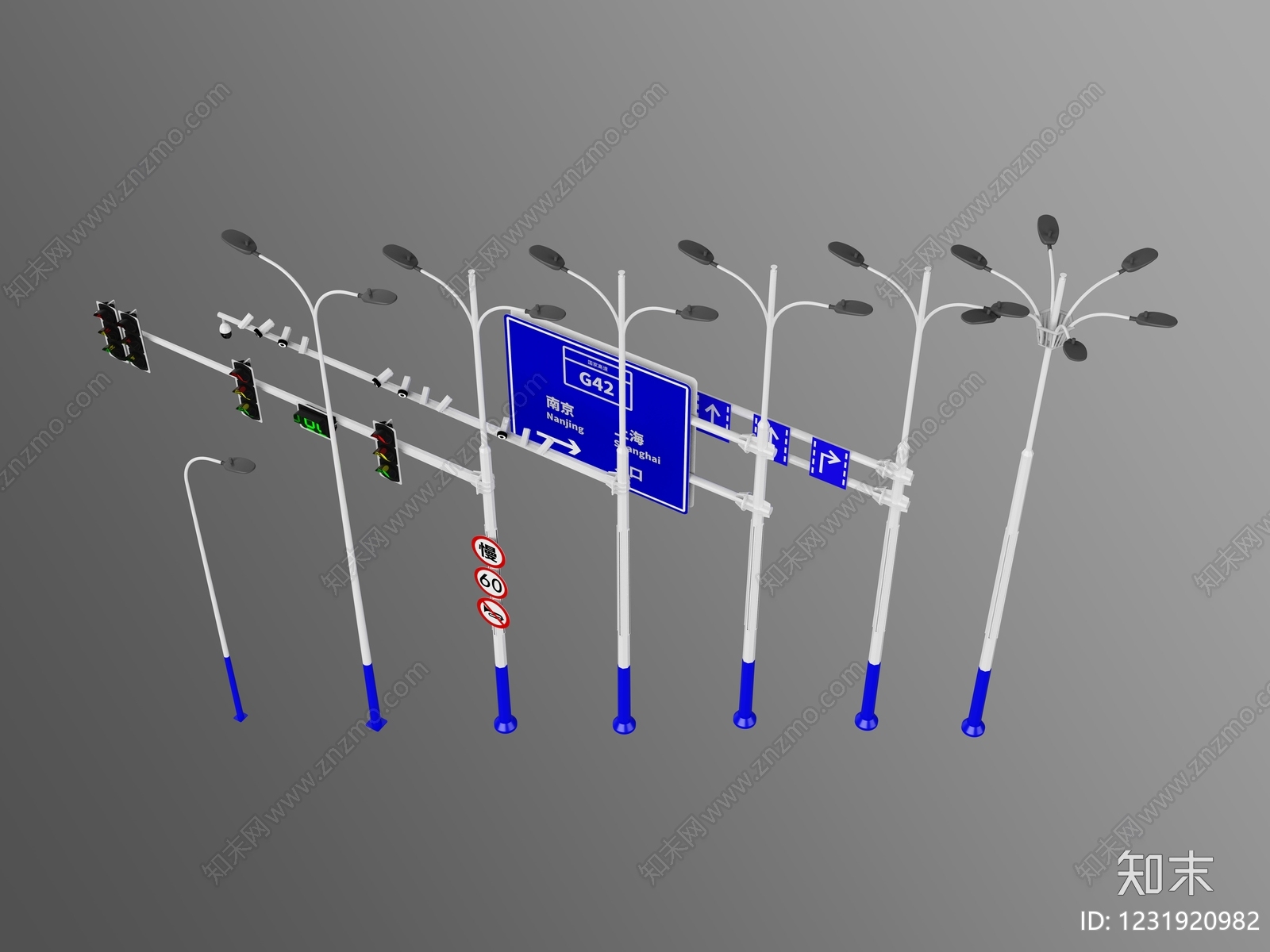 现代路灯3D模型下载【ID:1231920982】