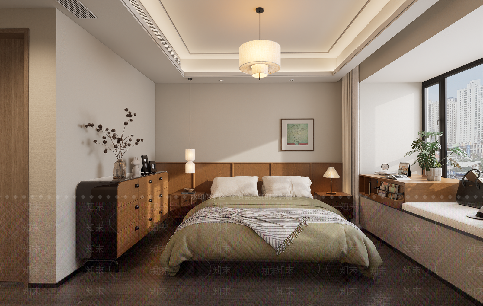 中古风主卧SU模型下载【ID:1231922056】