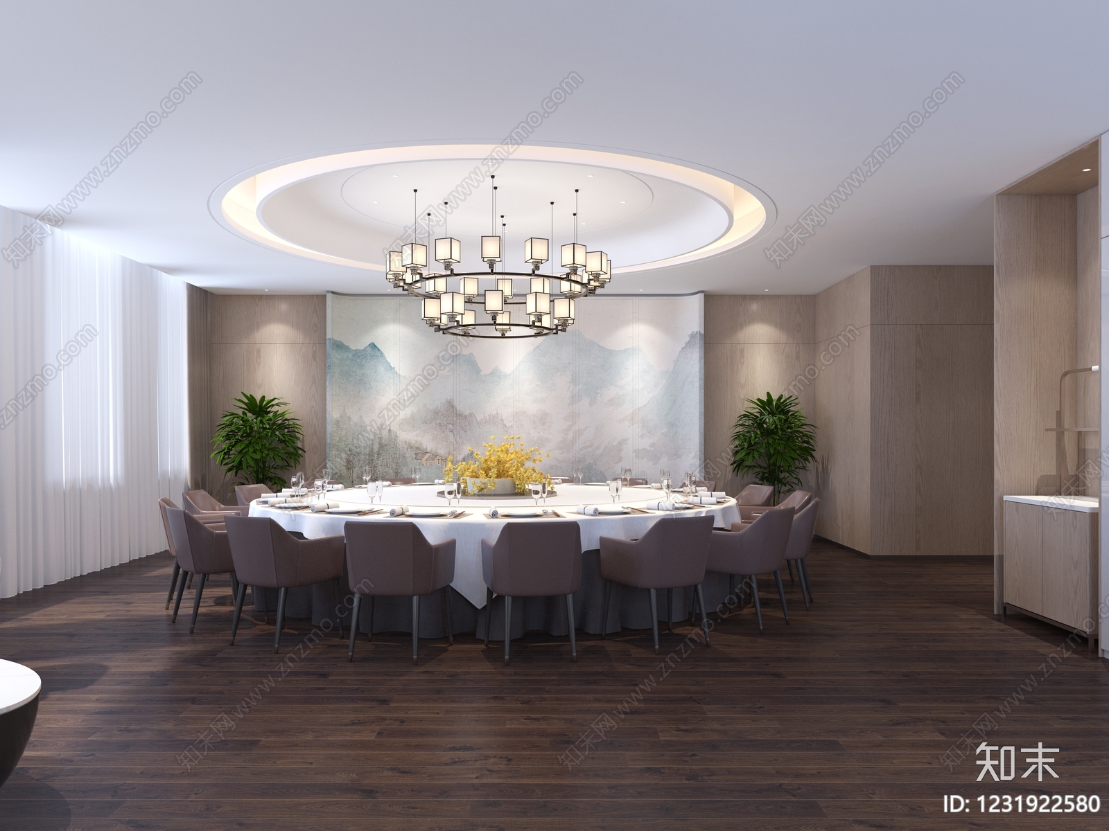 新中式包厢3D模型下载【ID:1231922580】