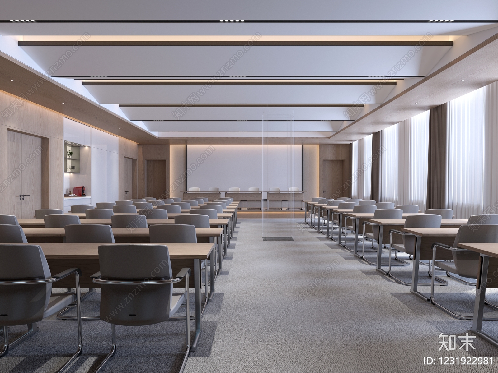 现代简约报告厅3D模型下载【ID:1231922981】