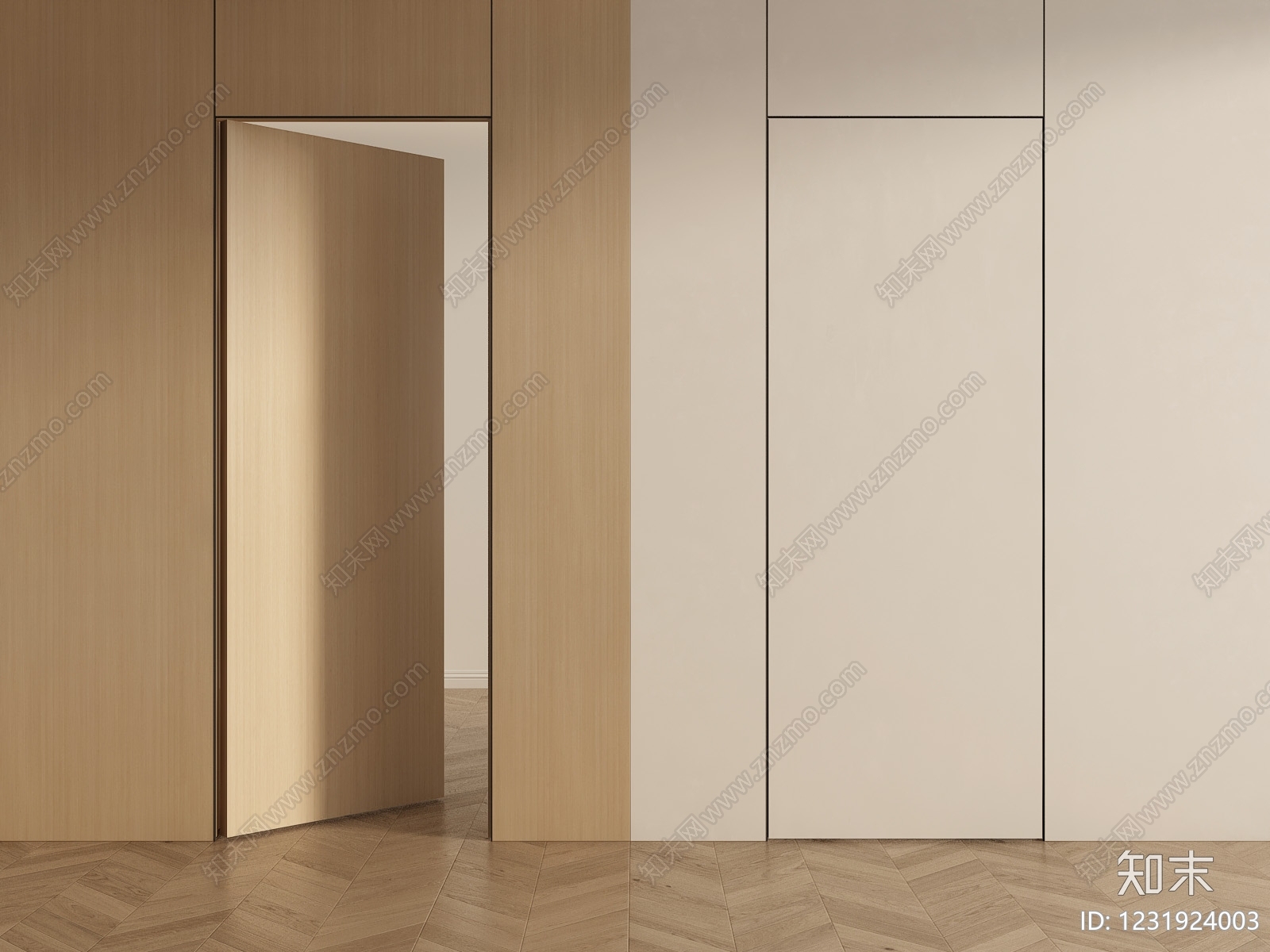 意式极简单开门3D模型下载【ID:1231924003】
