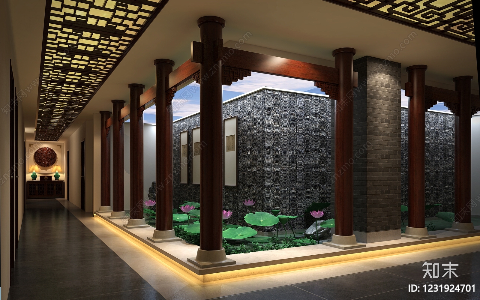 新中式茶馆3D模型下载【ID:1231924701】