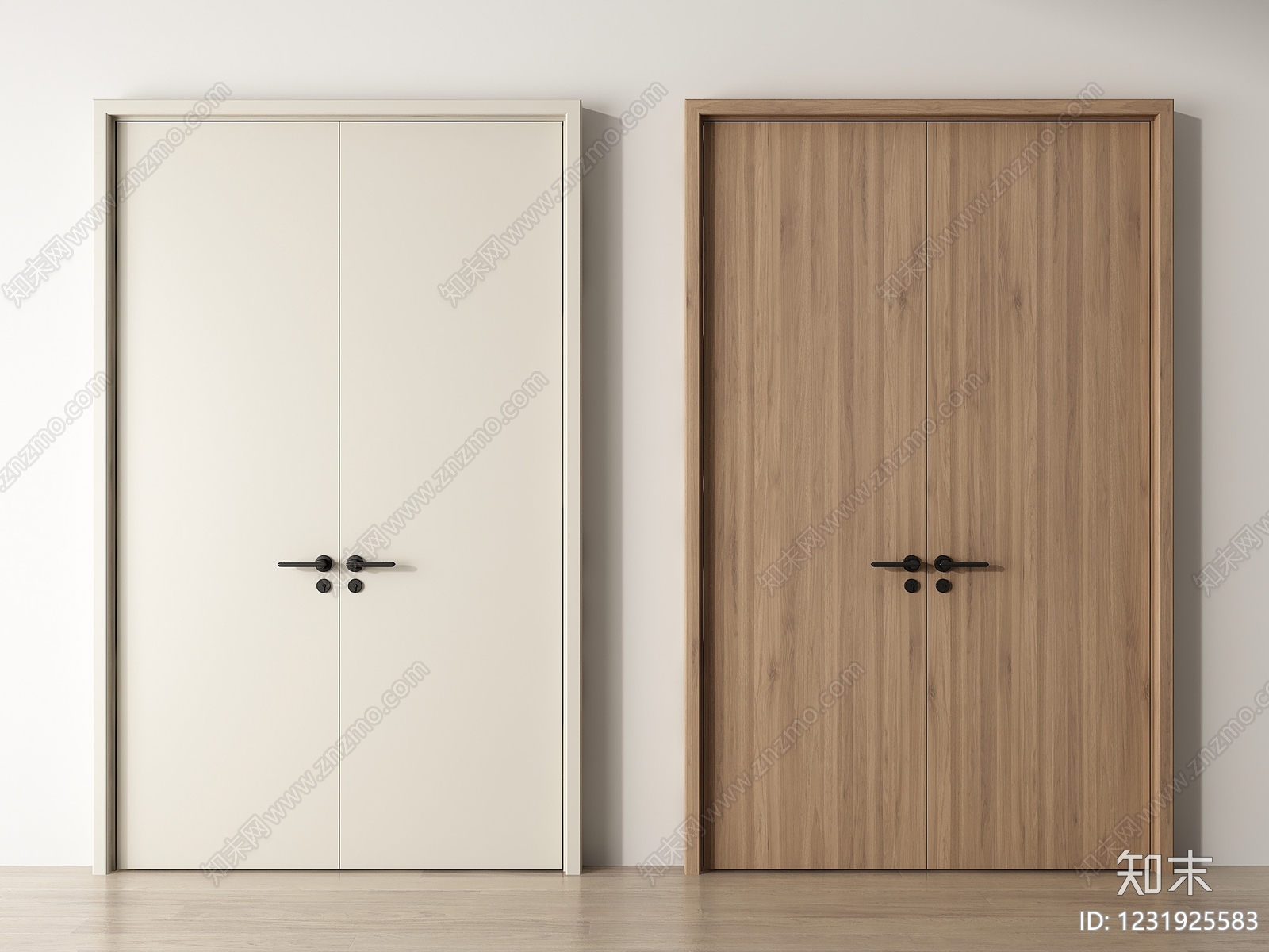 现代简约双开门3D模型下载【ID:1231925583】