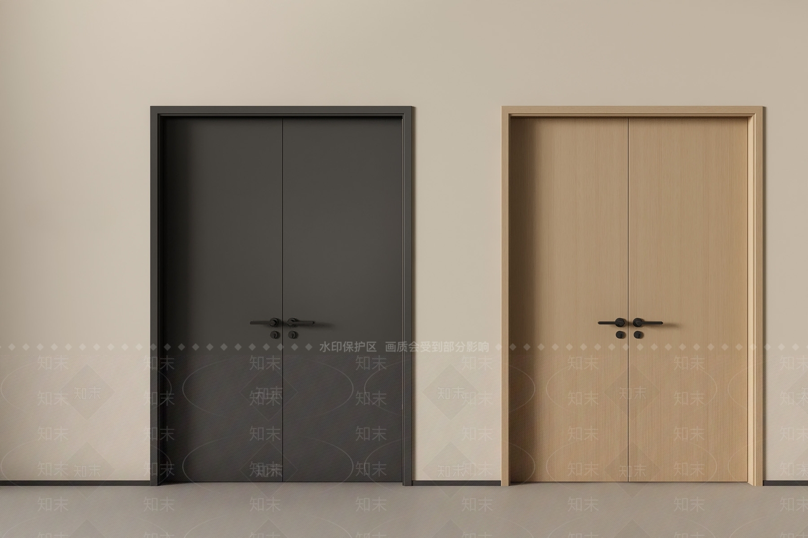 极简双开门3D模型下载【ID:1231925624】
