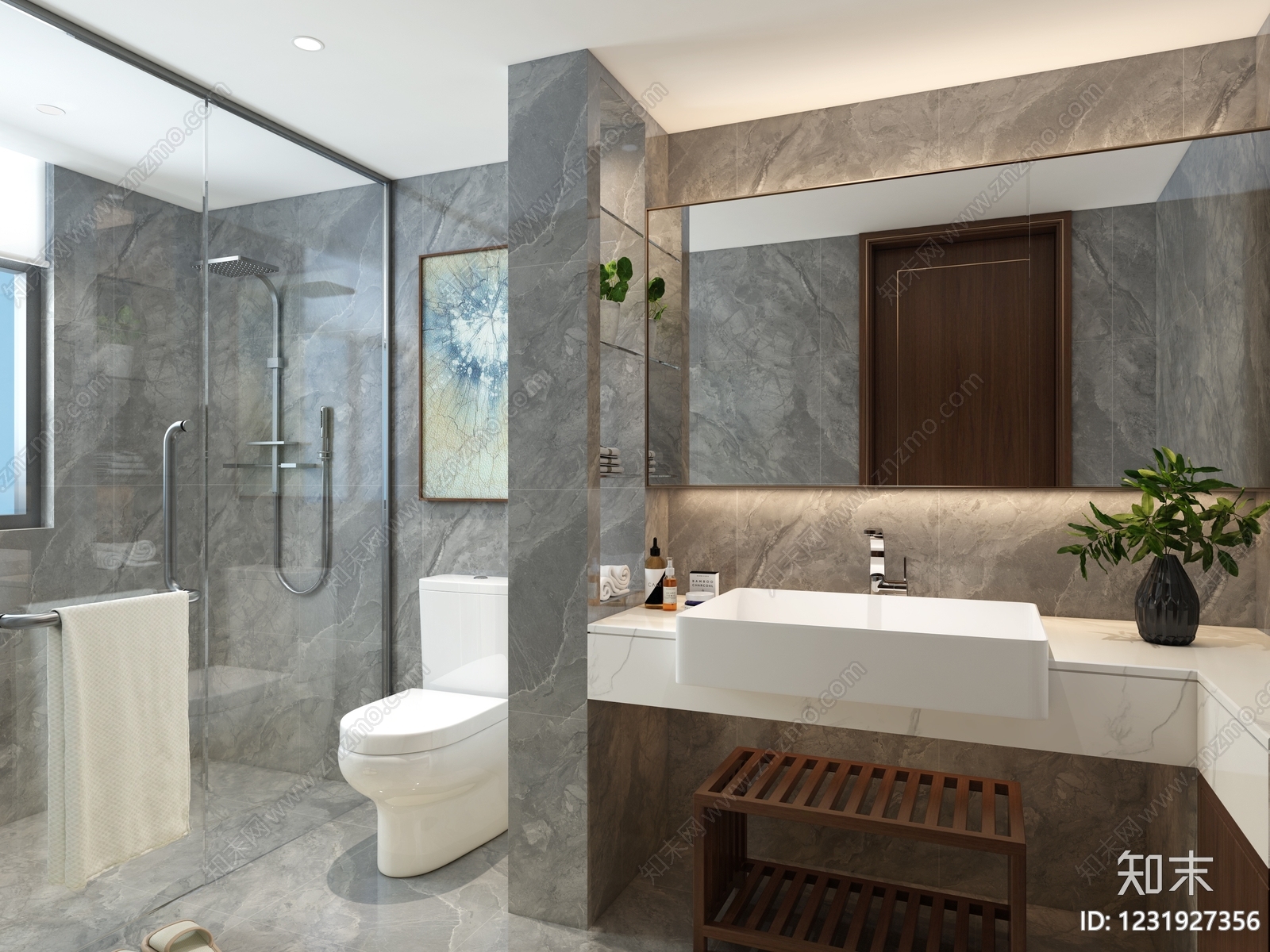 新中式主卧3D模型下载【ID:1231927356】