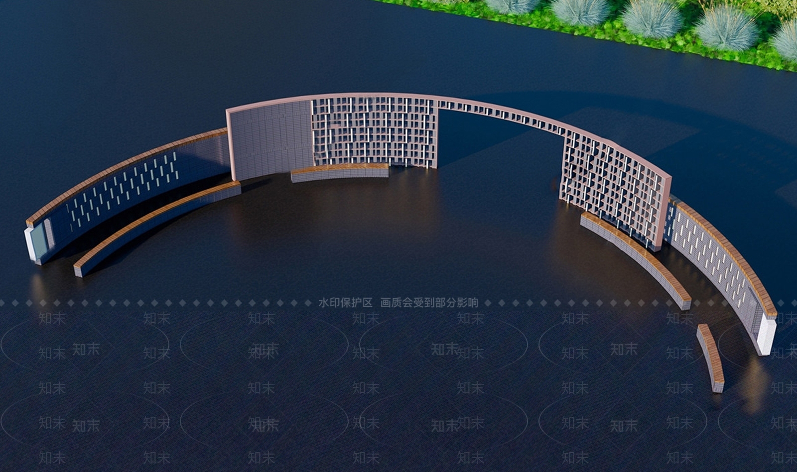 现代主义景墙SU模型下载【ID:1231928946】