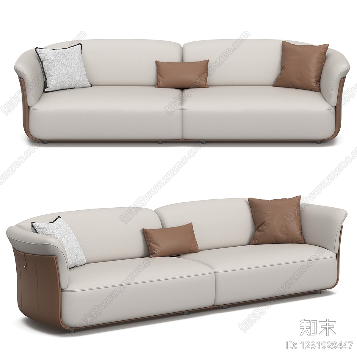 意式极简多人沙发3D模型下载【ID:1231929447】