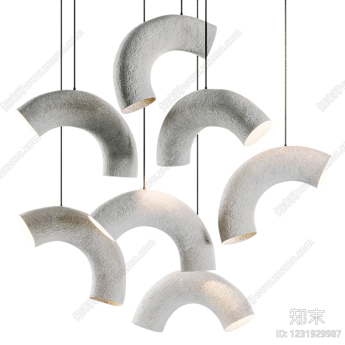 侘寂艺术吊灯3D模型下载【ID:1231929987】
