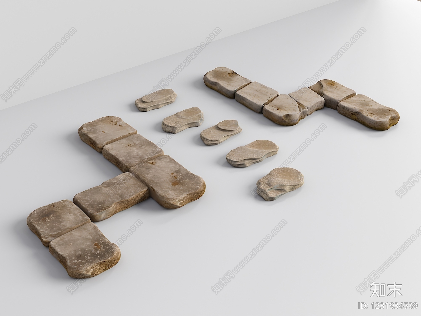 侘寂石头3D模型下载【ID:1231934539】