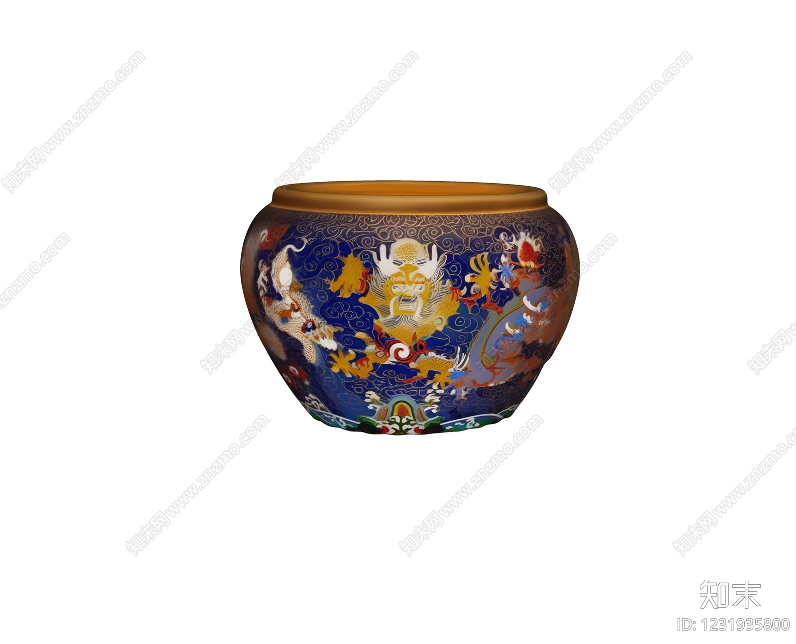 中式罐子SU模型下载【ID:1231935800】