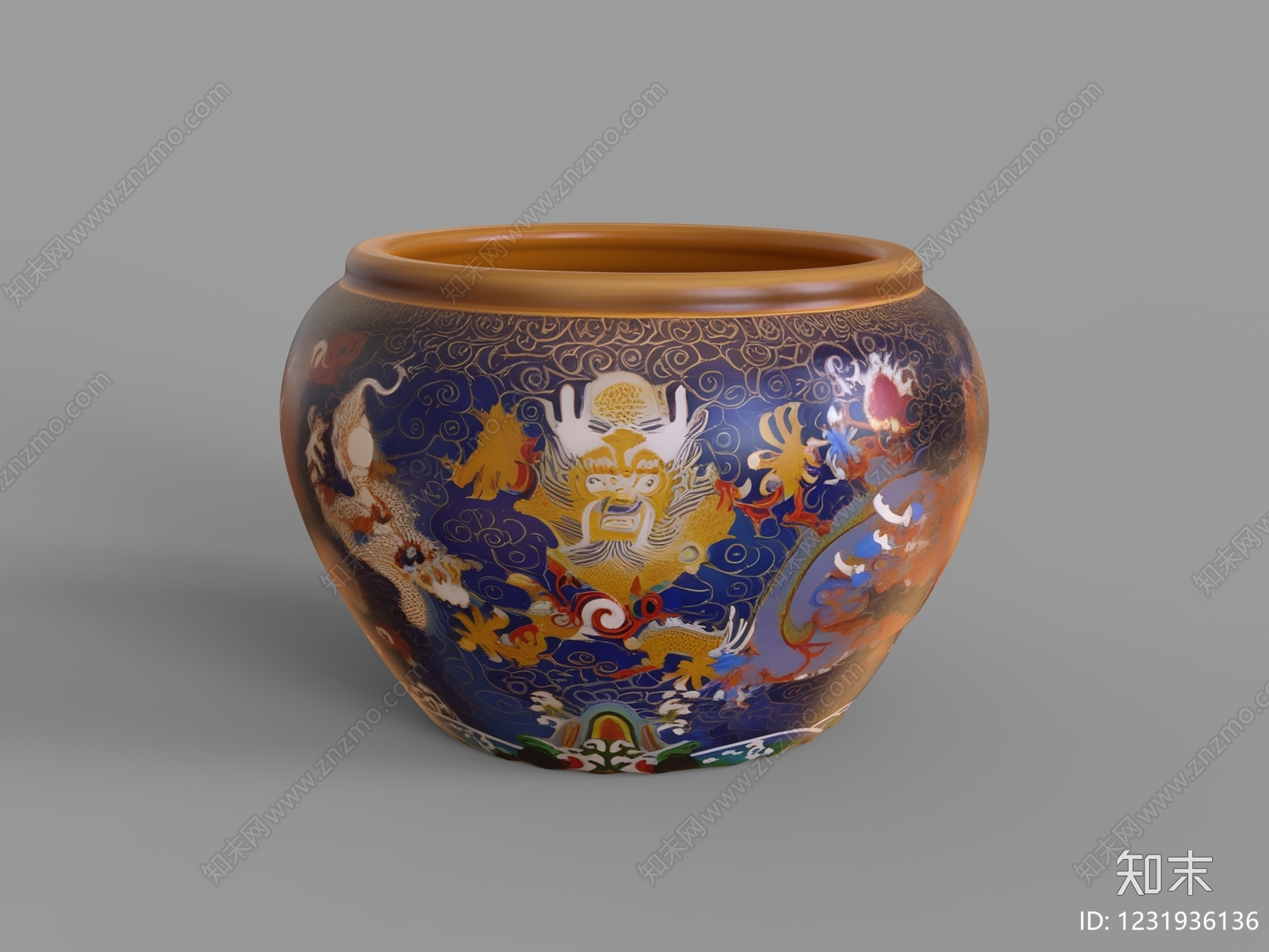 中式鱼缸3D模型下载【ID:1231936136】