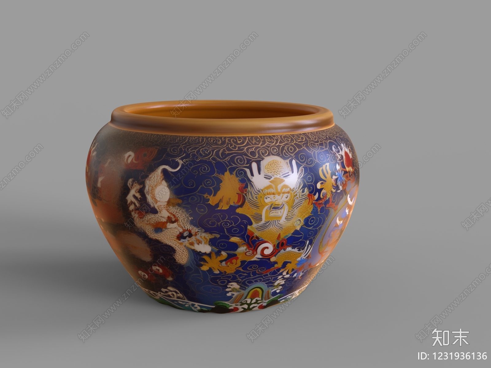 中式鱼缸3D模型下载【ID:1231936136】