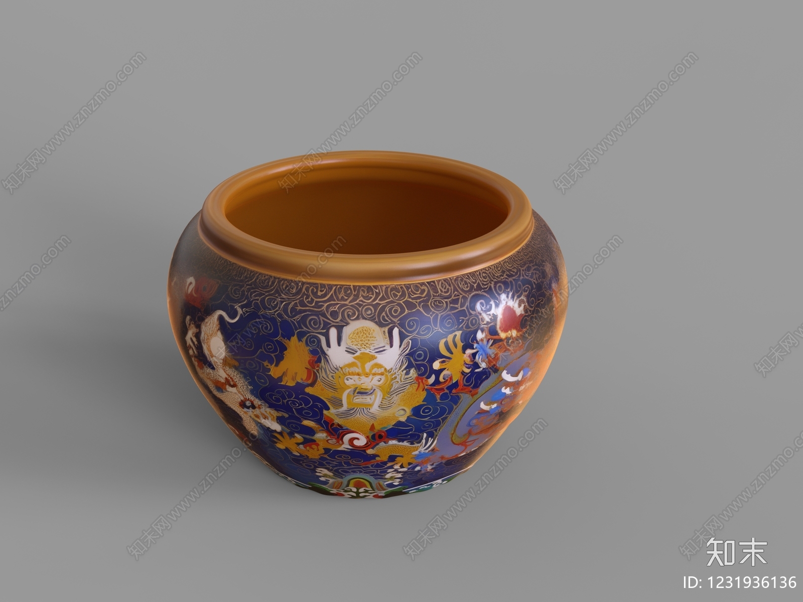 中式鱼缸3D模型下载【ID:1231936136】