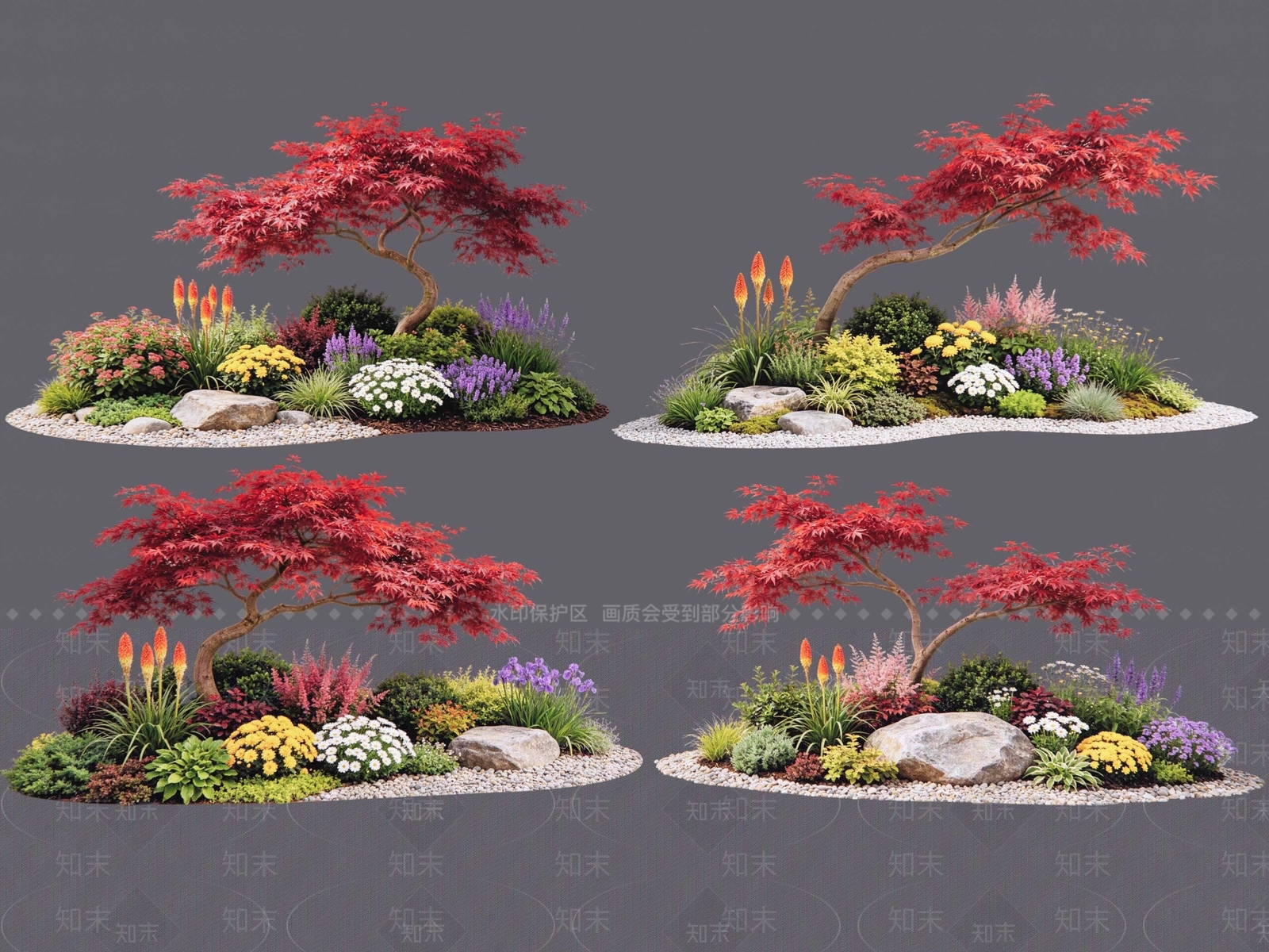 日式花境SU模型下载【ID:1231943692】