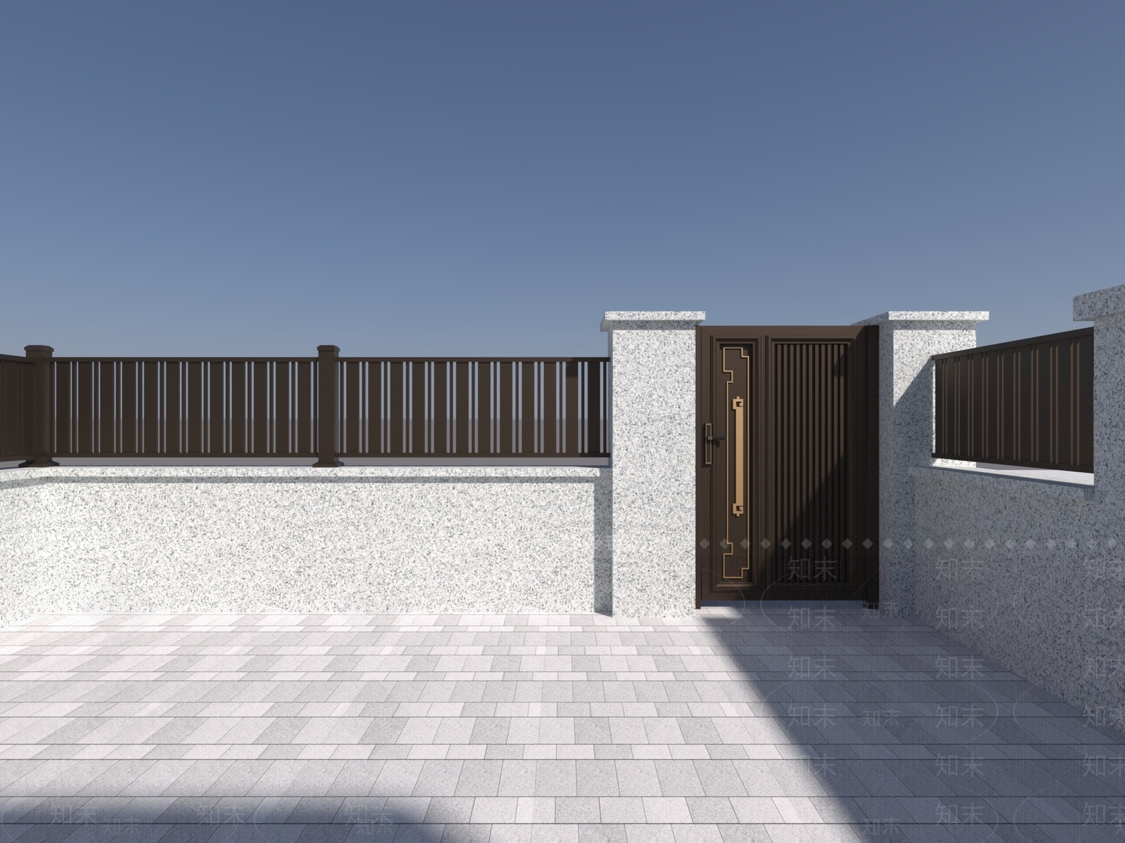 新中式景观单开门3D模型下载【ID:1231947743】