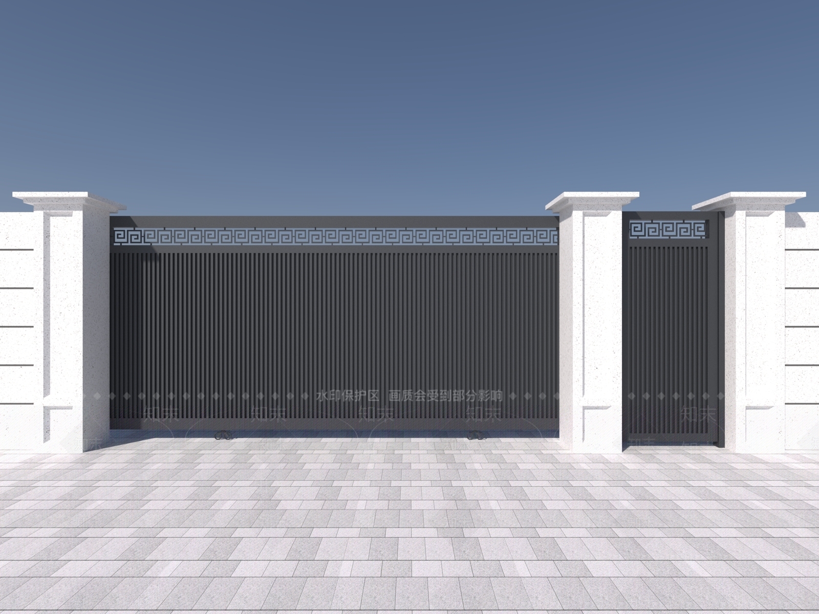 新中式推拉门3D模型下载【ID:1231947979】