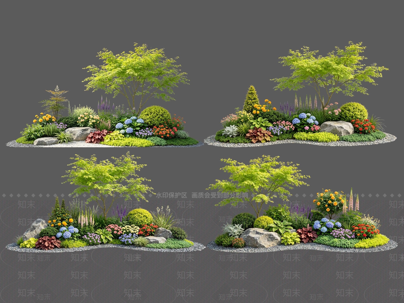 现代主义花境SU模型下载【ID:1231949719】