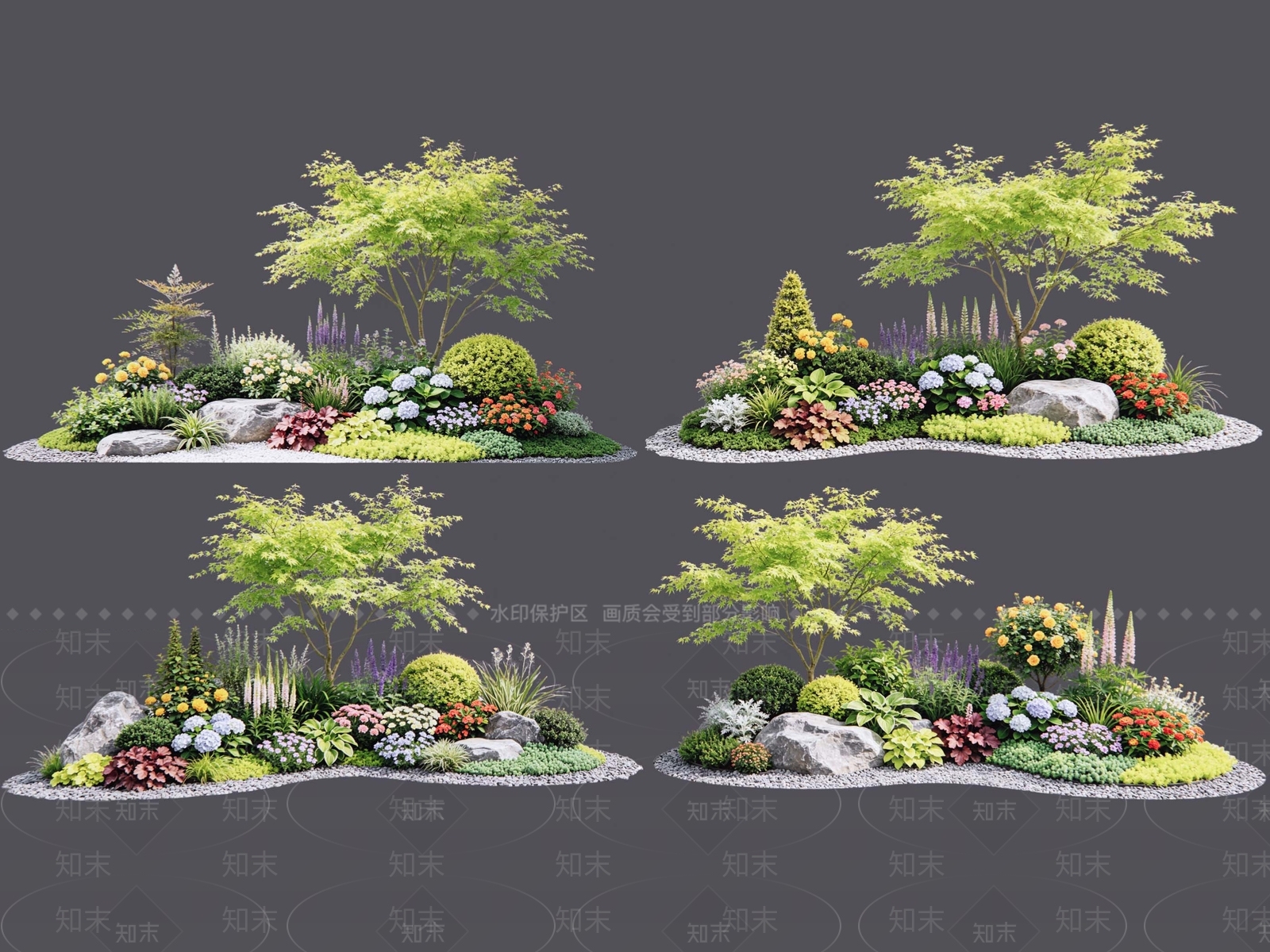 现代主义花境SU模型下载【ID:1231949719】