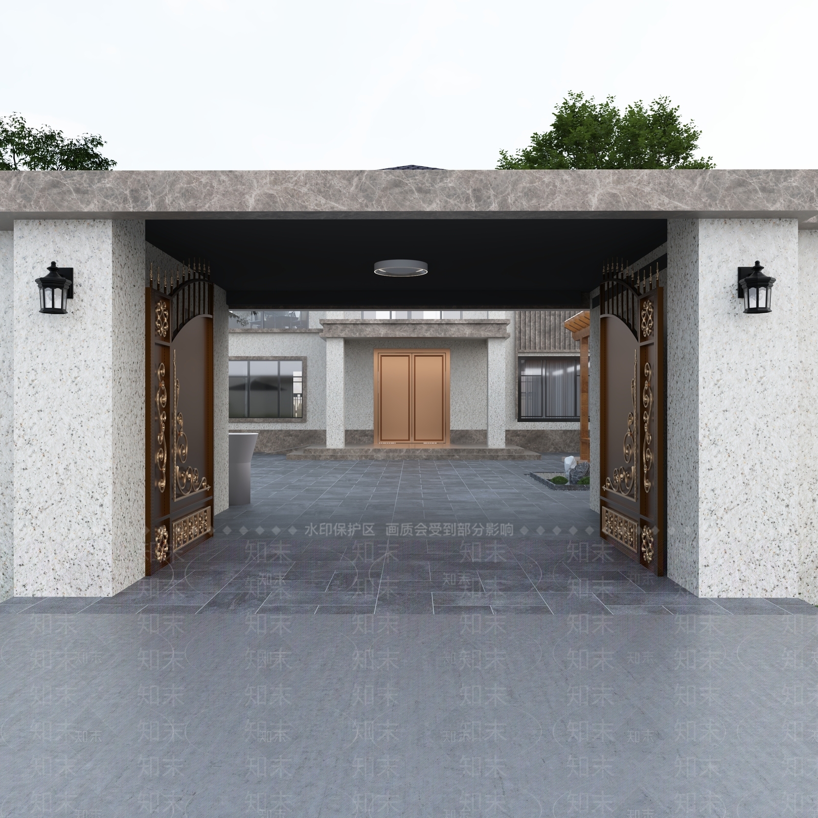 现代别墅外观3D模型下载【ID:1231952893】