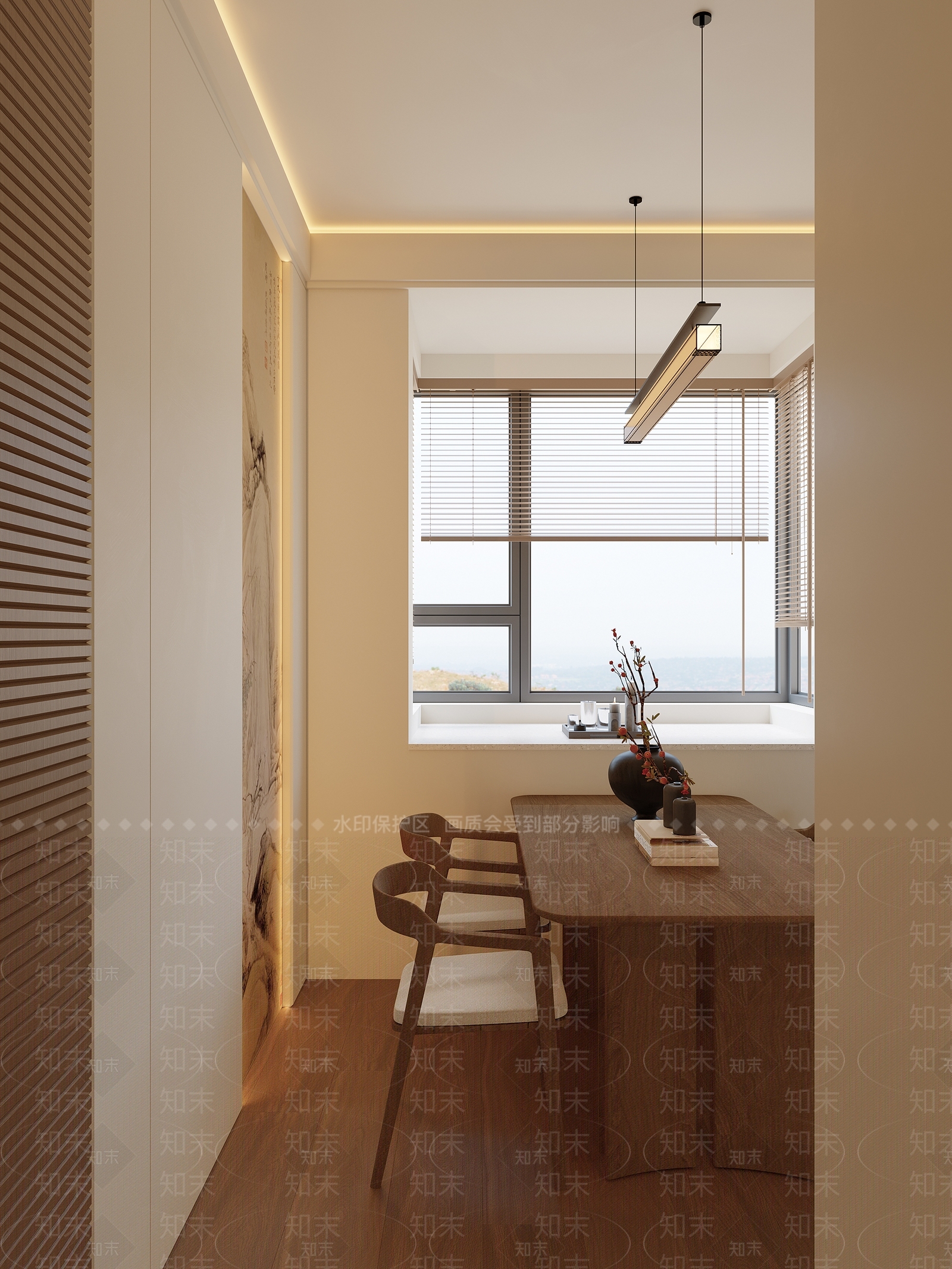 新中式家居餐厅SU模型下载【ID:1231952749】
