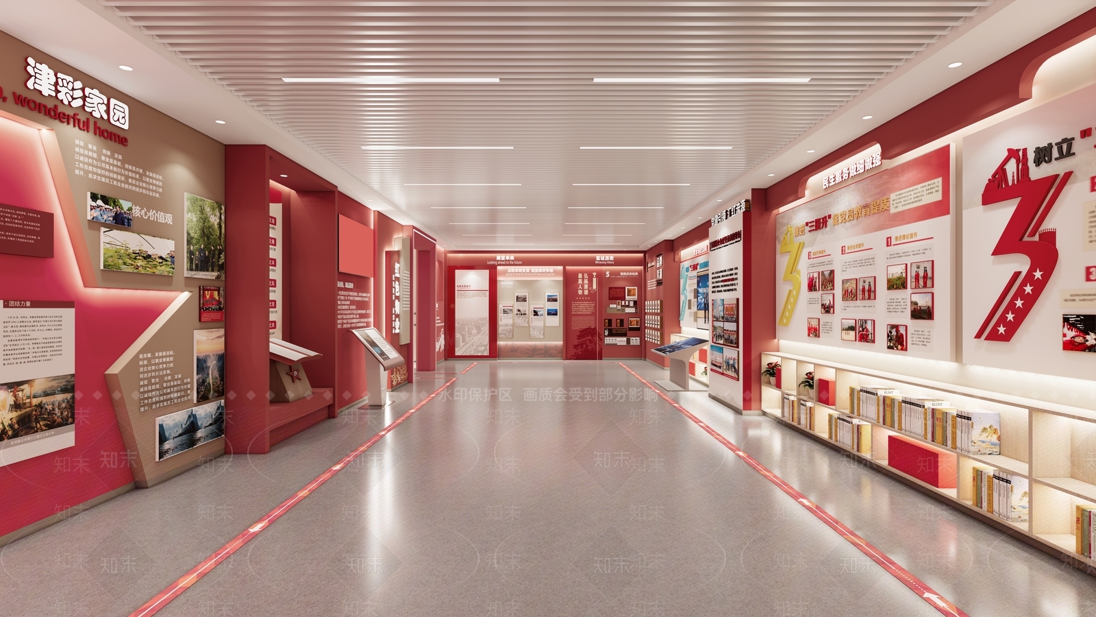 现代党建展厅SU模型下载【ID:1231960515】