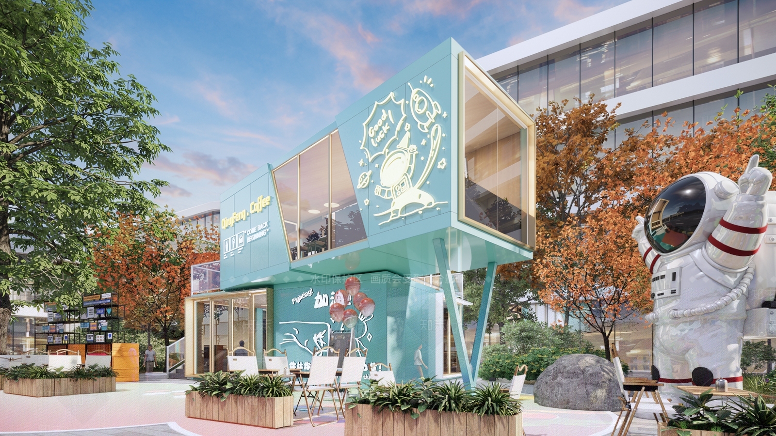 现代餐饮建筑SU模型下载【ID:1231961527】