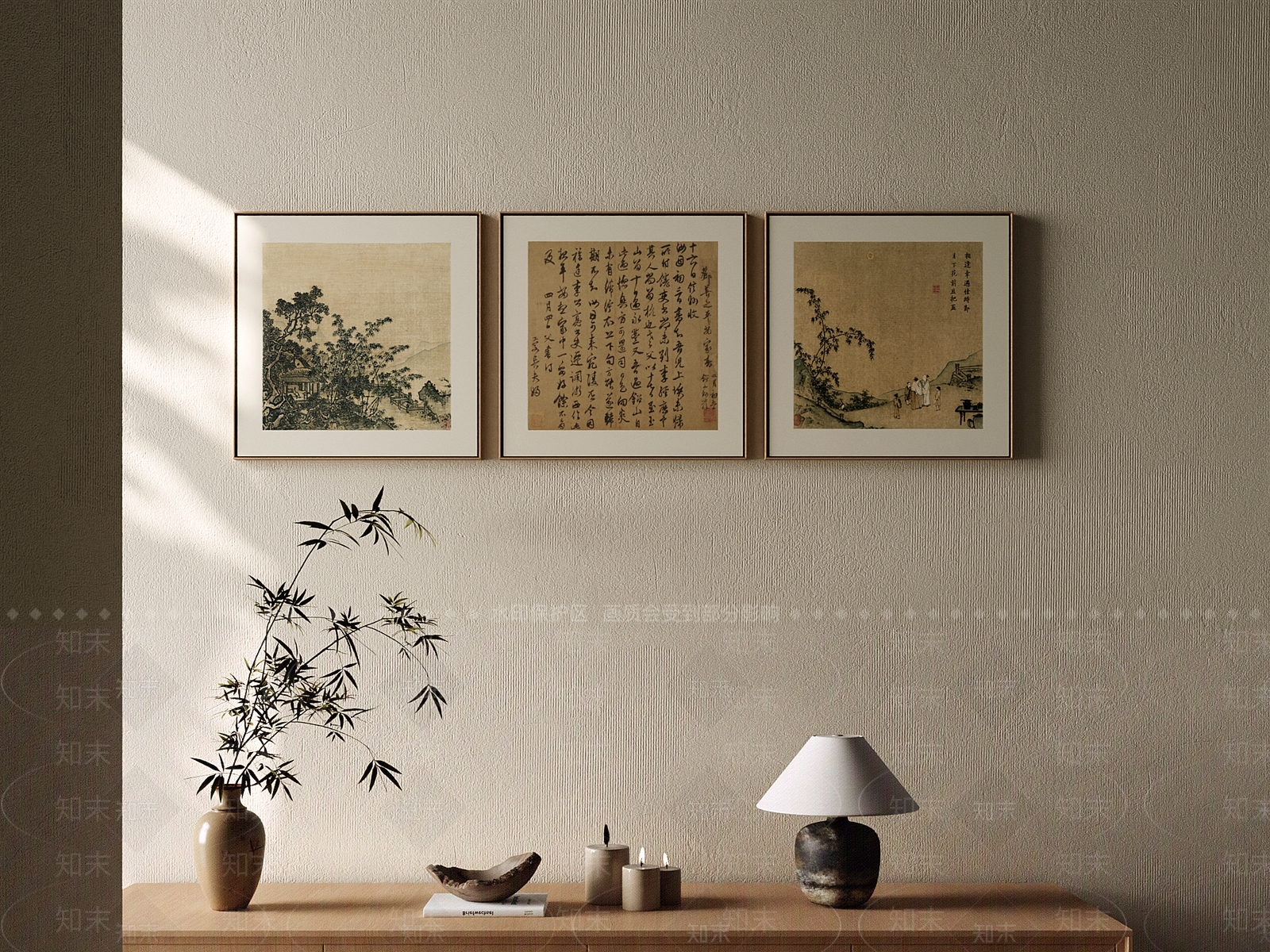 新中式宋式挂画3D模型下载【ID:1231967725】