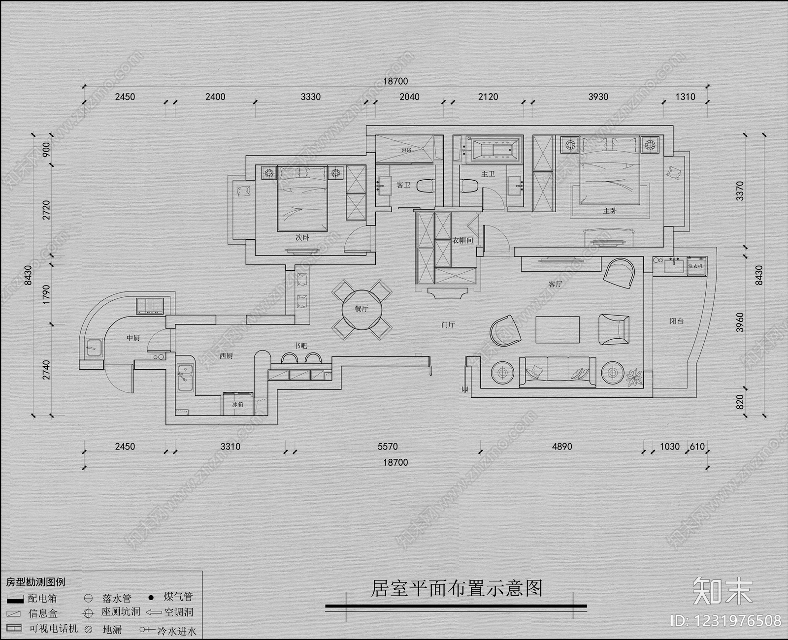 公寓cad施工图下载【ID:1231976508】
