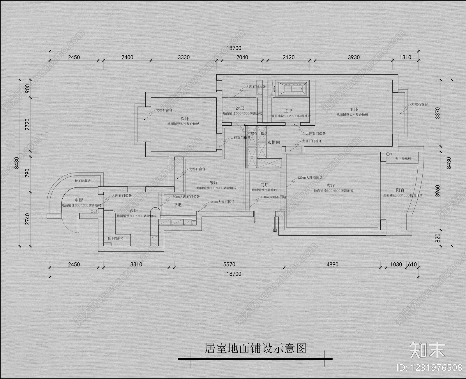 公寓cad施工图下载【ID:1231976508】