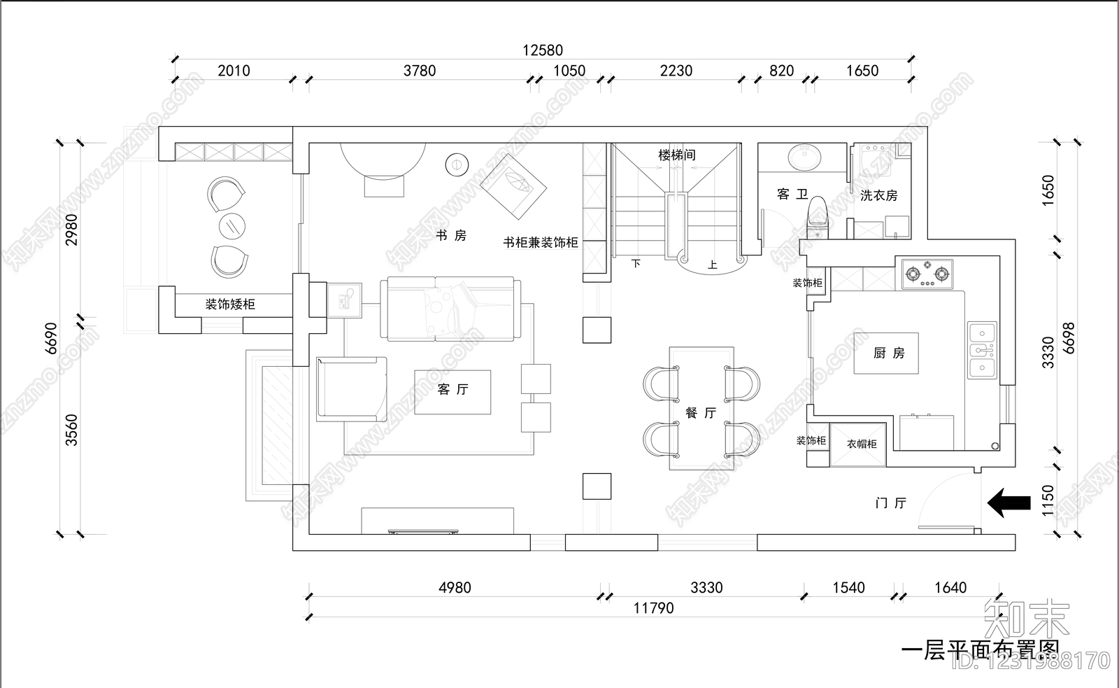 别墅cad施工图下载【ID:1231988170】