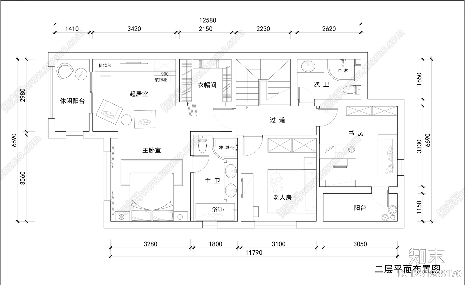 别墅cad施工图下载【ID:1231988170】