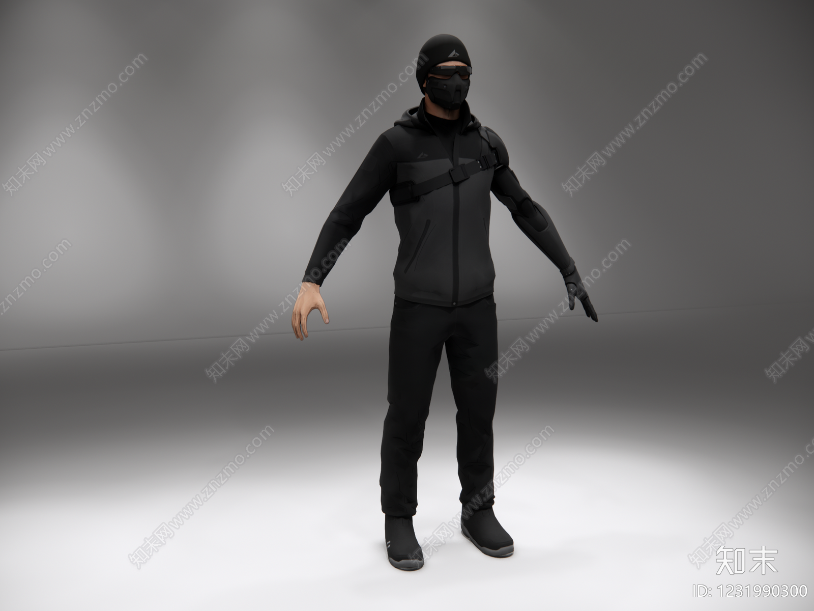 赛博朋克风虚拟人物SU模型下载【ID:1231990300】