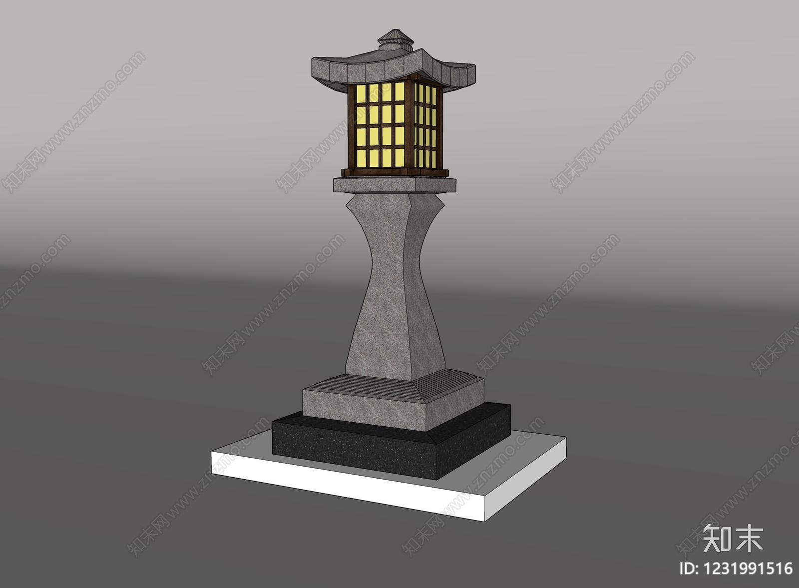 日式景观灯SU模型下载【ID:1231991516】