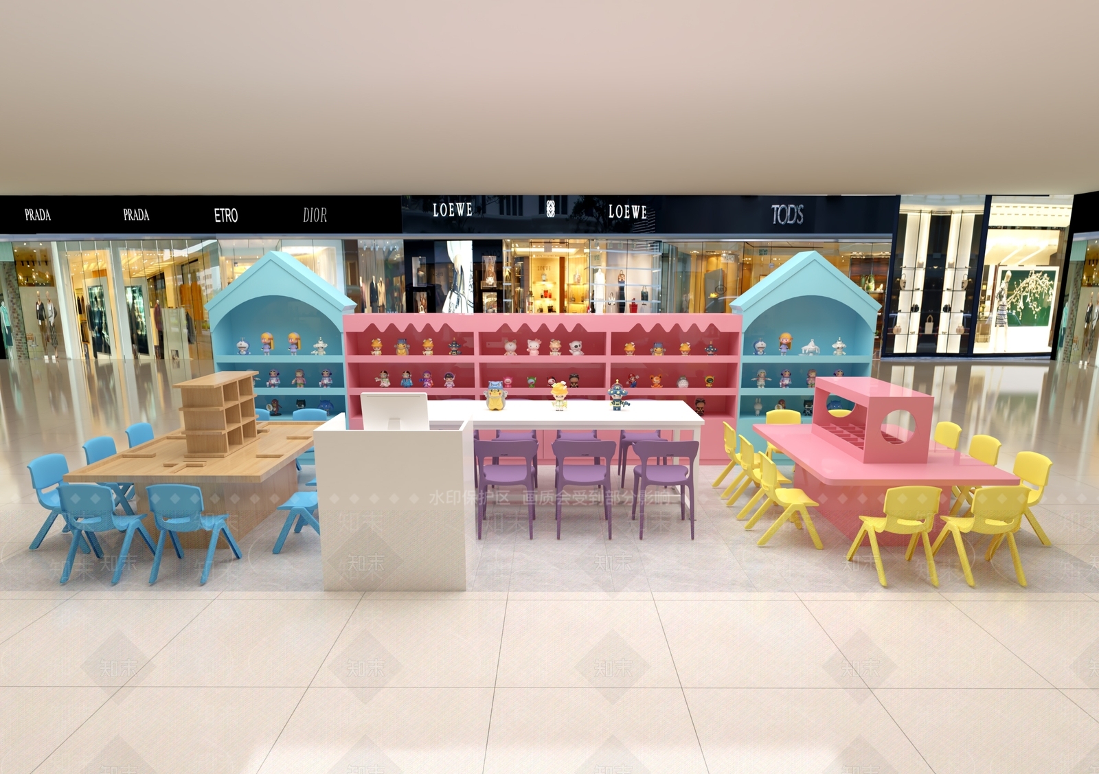 现代玩具礼品店3D模型渲染效果图