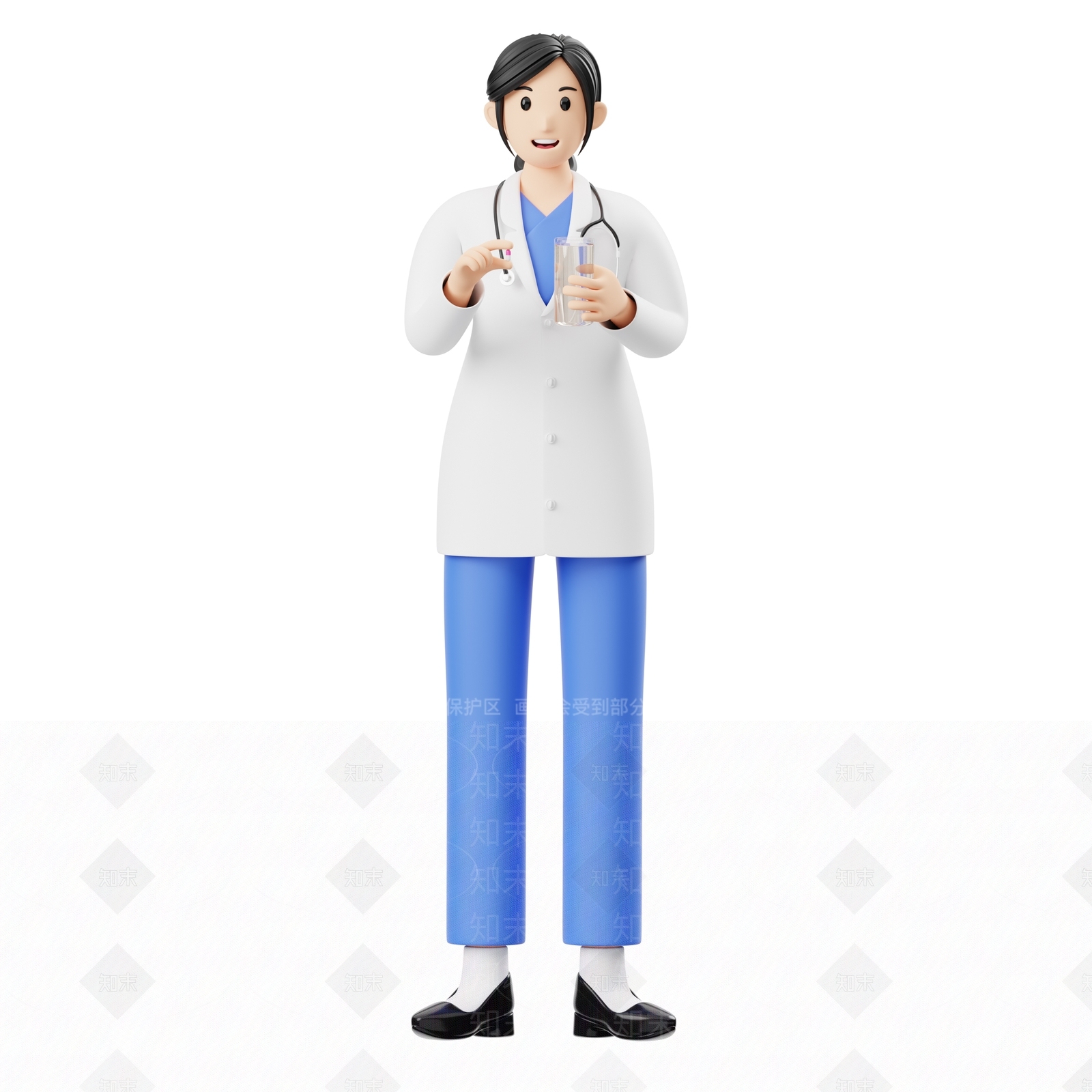 女人3D模型渲染效果图