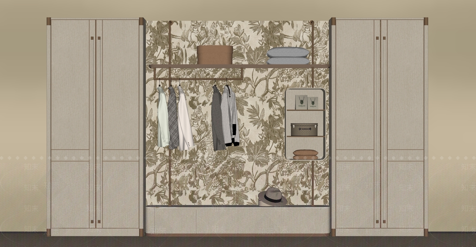 轻奢衣柜SU模型下载【ID:1232018922】
